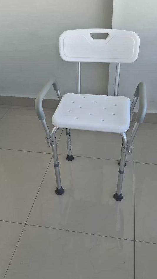 Gambimedic Silla De Ducha Con Respaldo Y Agarraderas Brazos Altura Ajustable Silla Regadera Baño Bano 3 En 1 Se Convierte En Banco De Ducha Y Silla De Ducha
