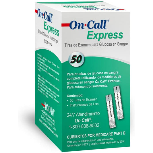 On Call Express 50 Tiras Reactivas Examen Glucosa Diabetes