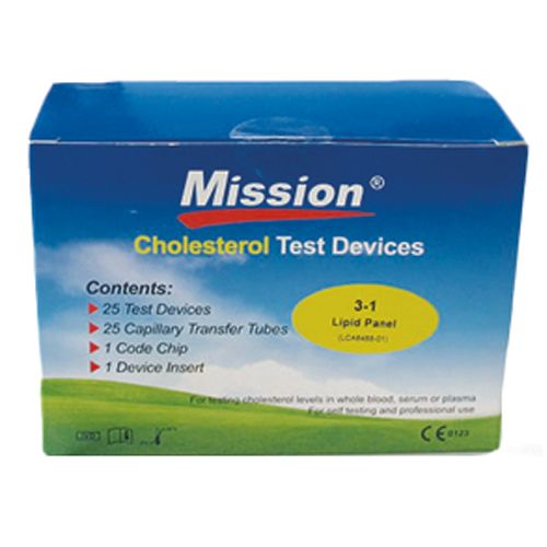 Mission Tiras Prueba Colesterol Trigliceridos Lipidos 3 En 1