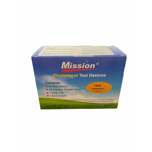 Mission Tiras Prueba Trigliceridos Caja 25 Piezas Con Tubos Capilares