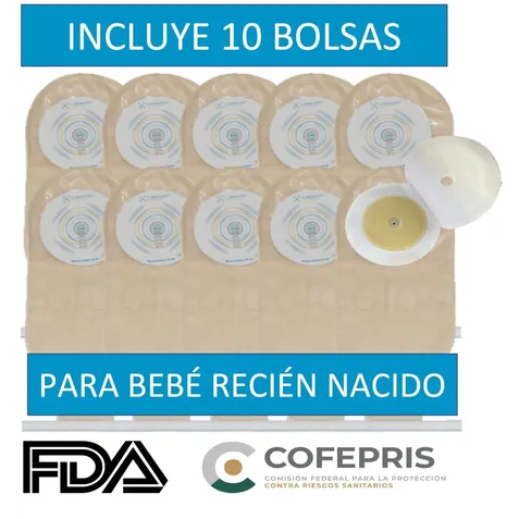 Bolsa Para Colostomia Con Barrera Para Bebe Recien Nacido Caja Con 10 Piezas 5-30mm