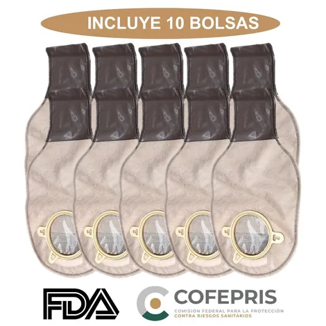Bolsa Para Colostomia Drenable Con Aro 10 Piezas Ajustable 25-60mm
