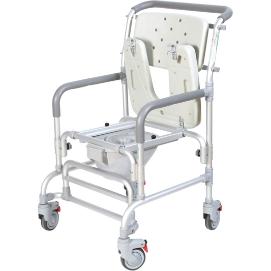 Silla Comodo Ducha Aluminio 4 Ruedas Con Freno 120kg