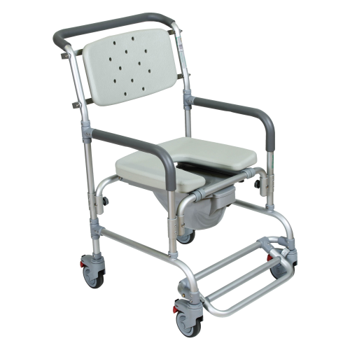 Silla Comodo Ducha Aluminio 4 Ruedas Con Freno 120kg