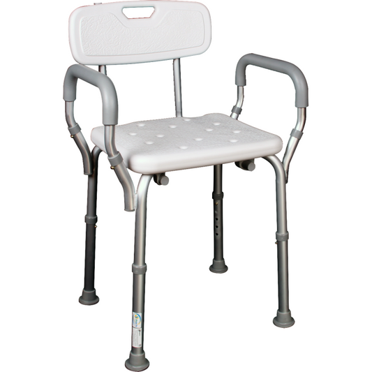 Silla De Ducha Baño Bariatrica Comoda Respaldo Y Brazos Ajustable