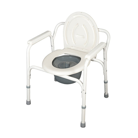 Silla De Baño Comodo Esmaltado Plegable Fija Incluye Cubeta